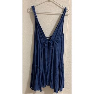 Blue tank top dress with ties